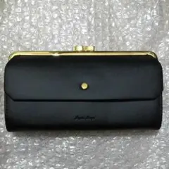 シンプルブラック がま口 長財布 新品未使用