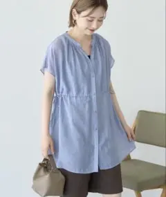 ウエストドロストフレンチスリーブブラウス　アメリカンホリック　新品　タグ付き