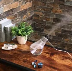 不二貿易 電球型 USB ポータブル加湿器 400ml 超音波式