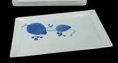 新品未使用　たち吉　彫ぶどう　焼物皿　5枚セット　専用箱付