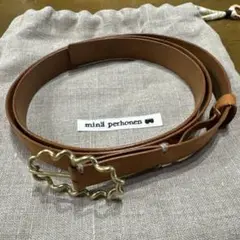 【完売品】ミナペルホネン レザーベルト タンバリン ミナペルホネン tambourine ベルト (ブラウン) - ミナペルホネン