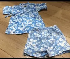 ちゃんとくん　甚平　80㎝ 男の子　ハイビスカス 夏祭りベビー　花火大会　浴衣