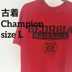 US古着 半袖Tシャツ 片面プリント Champion Lサイズ