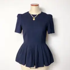 G.V.G.V. ペプラム カットソー ネイビー オフィス セレモニー