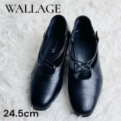 asics WALLAGE 24.5cm EEE パンプス ブラック 靴