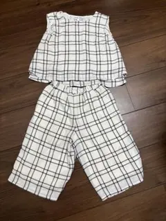 GLOBAL WORK チェック柄 トップス&パンツセット M