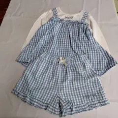 babydoll チェック柄 長袖　セットアップ