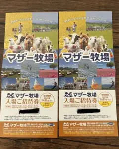 マザー牧場 ご招待券2枚