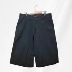 【BROWNY】ブラウニー メンズ ハーフパンツ コットン 無地 黒 M