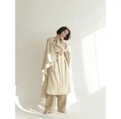 louren standcollor bigcape spring coat
