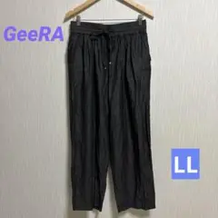 GeeRA ワイドパンツ LL ゆったり大きいサイズ ブラック ジーラ