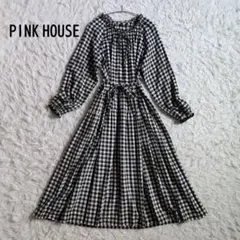 [美品]ピンクハウス　2024　チェックリボンワンピース　フレア　Aライン