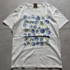 00s COMFORT COLORS ブルーベリープリント Tシャツ 花　果物