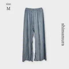 【しまむら】美品* プリーツパンツ くすみブルー M