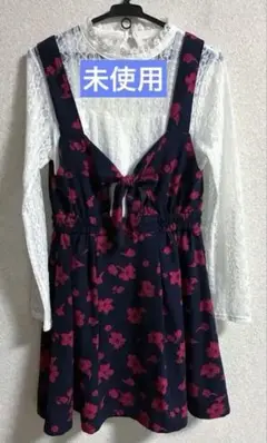 未使用　ミニ　ワンピース　THE EMPORIUM 花柄　ピンク　Mサイズ