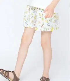 ブランシェス　オフホワイト花柄 ハーフパンツ 140cm