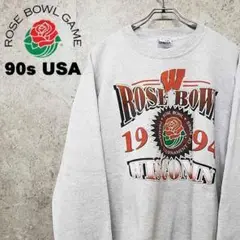 90s USA製 ウィスコンシン ローズボウル スウェット トレーナー 古着