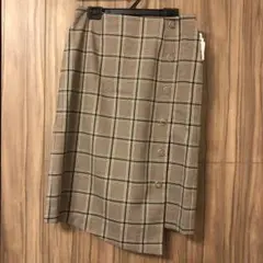【新品・未使用】チェック柄ラップスカート