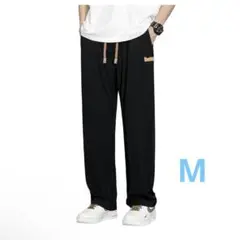 M　ワイドパンツ メンズ サルエルパンツ ロングパンツ ストレッチカジュアル