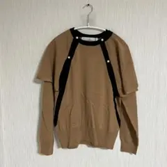 〈8/31まで〉【新品未使用タグ付き】ブラウン ケープ付きニット 長袖