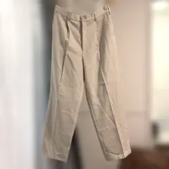 GU メンズ ズボン パンツ スラックス 白 ホワイト L