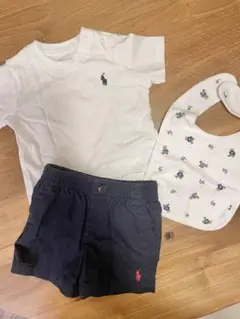 Ralph Lauren ベビー服 6M Tシャツ・ショートパンツ・ビブセット
