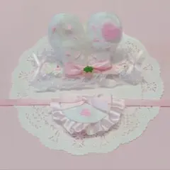 ヘッドドレス　スタイ　ぬい　ぬいぐるみ　ぬい服　ピンク　ウサ耳　メイド