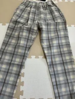 mps チェック柄パンツ　あったかテーパードパンツ 140cm