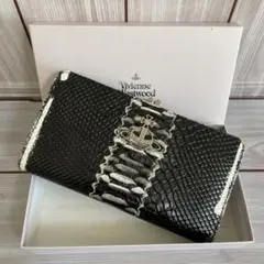 【新品】ヴィヴィアン Vivienne 長財布 がま口 レザー ブラック クロコ