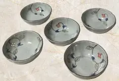 小鉢 ５枚セット 浅鉢 取り皿 花柄 陶器