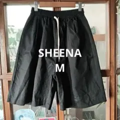 SHEENA 黒 ショートパンツ ウエストゴム 　コットン　M