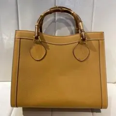 ☆GUCCI☆ オールドグッチ バンブー ダイアナ トートバッグ キャメル