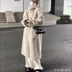 レディース ハイネック ファーコート ロングコート アウター