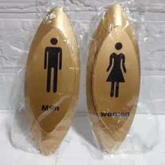 ☆未使用男女トイレサイン☆レトロ簡単貼り付け