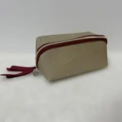 ゴールド　赤　ポーチ ファスナー