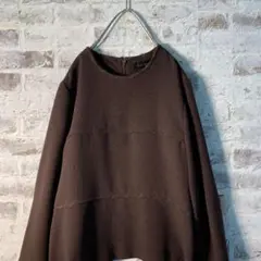 【ヴィンテージ】レトロ デザイナーズプルオーバー 年代物 茶 古着usedBS5