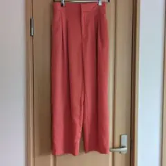 コーラルピンク ワイドレッグスラックス THE SHOP TK