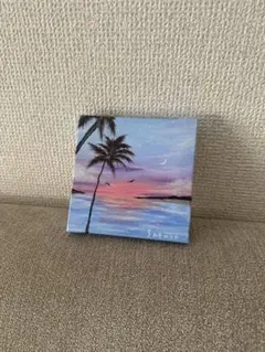 海の絵（ちょっと切ない）アクリル画　10センチ×10センチ