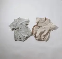 BISQUE シンプルストライプ甚平ロンパース