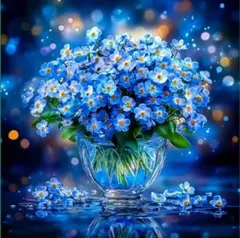 ダイヤモンドアート　青の花束