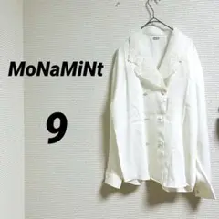 【MoNaMiNt】 レトロ トップス シャツ ブラウス ダブルボタン長袖 9号