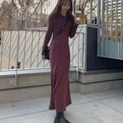 衿付きリブニットワンピース フレイアイディー ♡