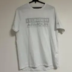 アンダーアーマー　白Tシャツ　グレーロゴ