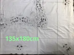 綿テーブルクロス　カットワーク刺繍　135x180cm