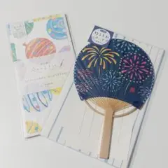 【新品】うちわレター　ヨーヨー　一筆箋　古川紙工　美濃和紙　夏