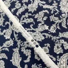 ペイズリー　ハギレ　75cm×50cm ネイビー　美品