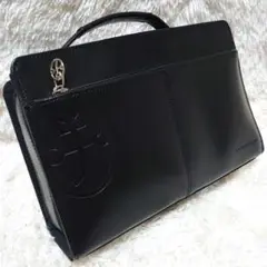 カステルバジャック セカンドバッグ レザー 2層式 ロゴ型押し