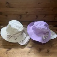 キッズハット　キッズフォーレ　56センチ　2個セット　リボン　花柄　メッシュ素材
