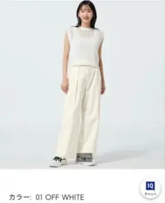 GU ライトデニムワイドパンツ M