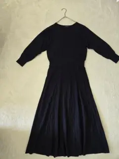 美品 green label relaxing 長袖ニットワンピース ネイビーM